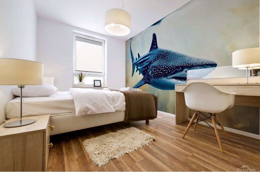 Sedately swimming Mural print
