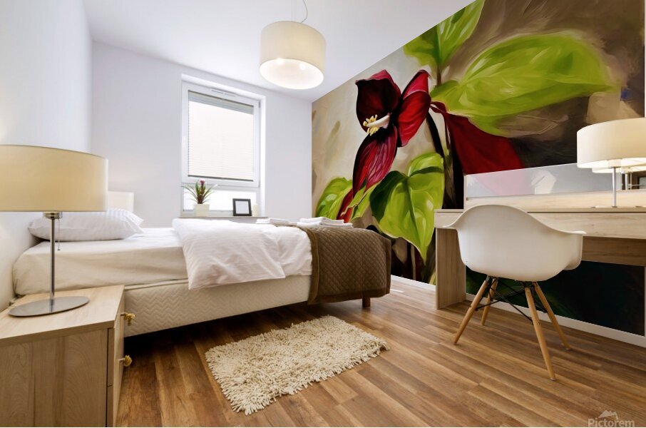 Red Trillium Mural print