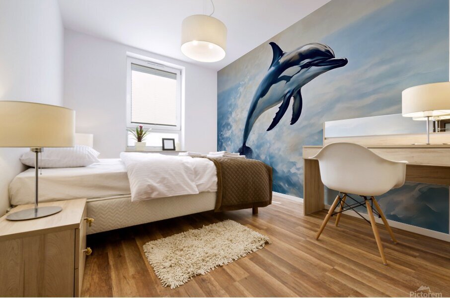Playful dolphin Mural print