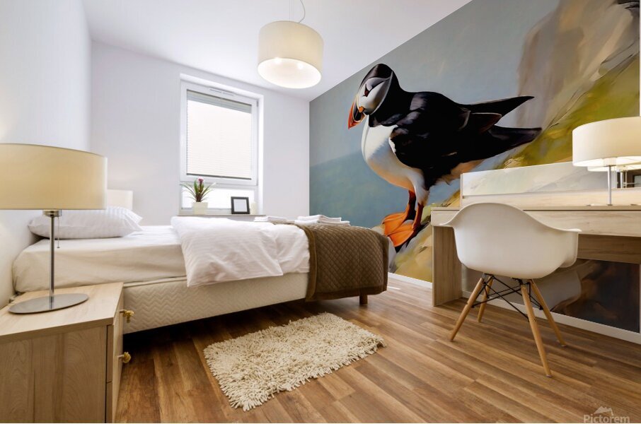 A cute Puffin Mural print