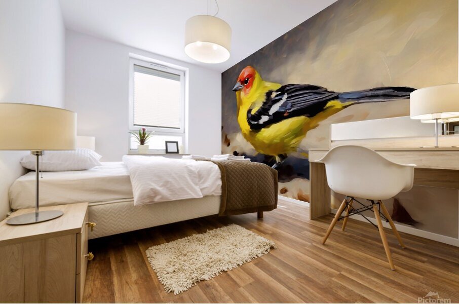 A Western Tanager Mural print