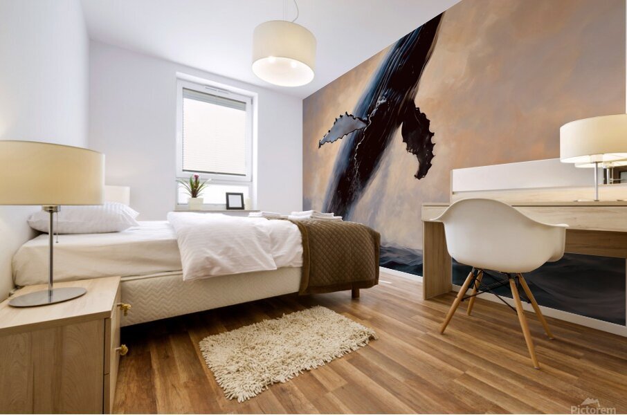 Playful at sunset Mural print
