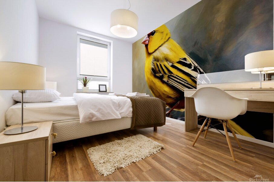 Saffron finch Mural print