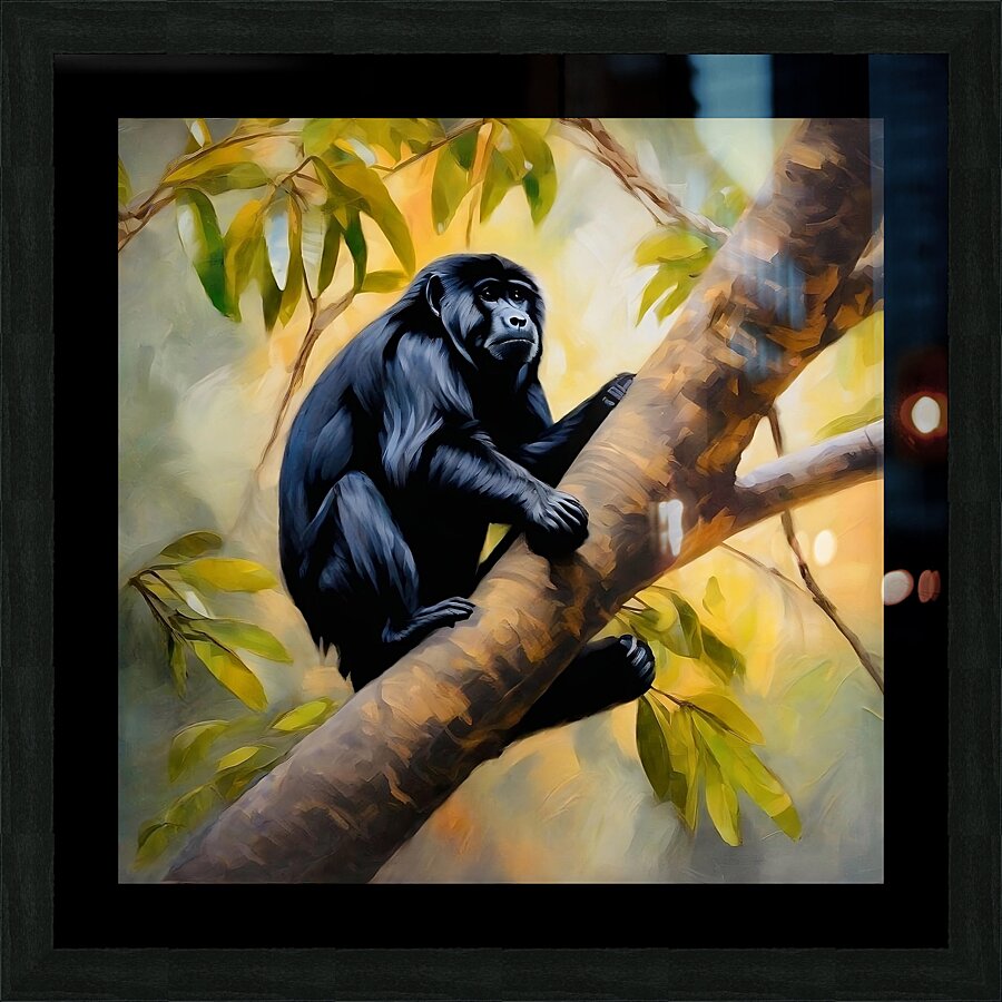 Black Howler monkey Picture Frame print