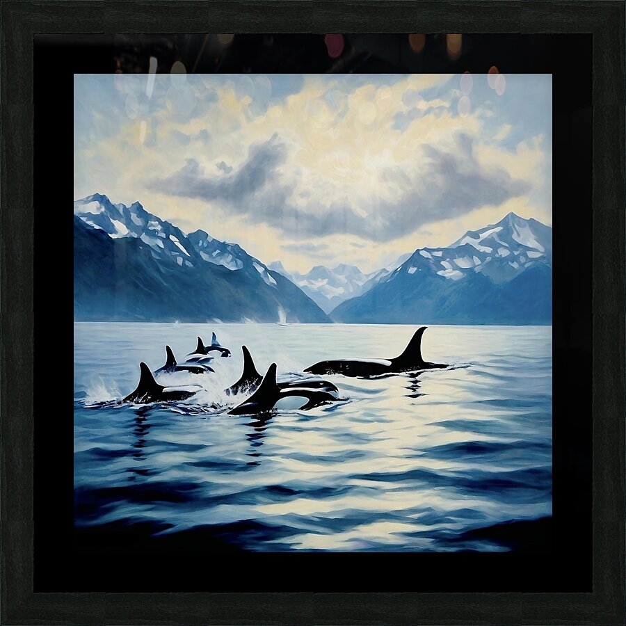 Orca pod Picture Frame print