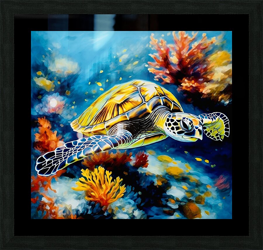 Hawksbill Turtle Picture Frame print