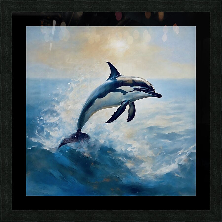 Playful dolphin Picture Frame print