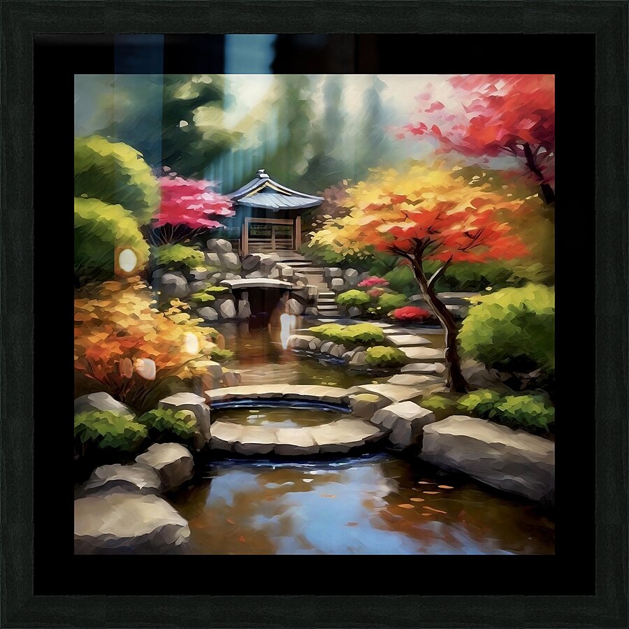 Tranquil Japanese garden Picture Frame print
