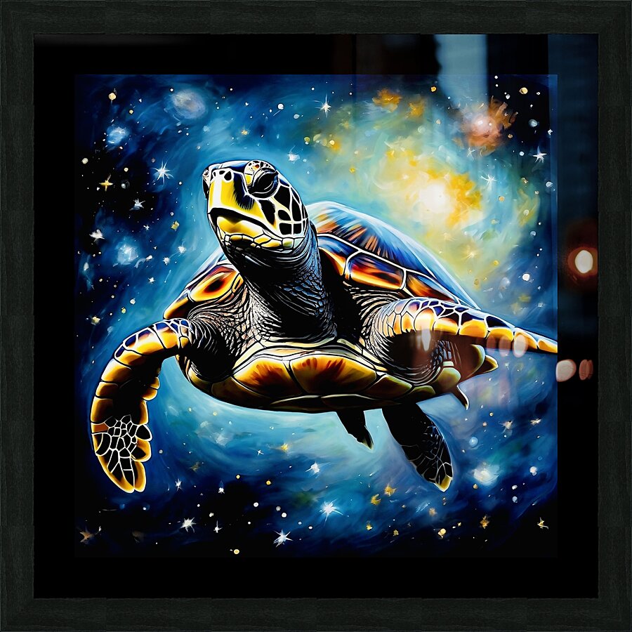 Cosmic turtle Picture Frame print
