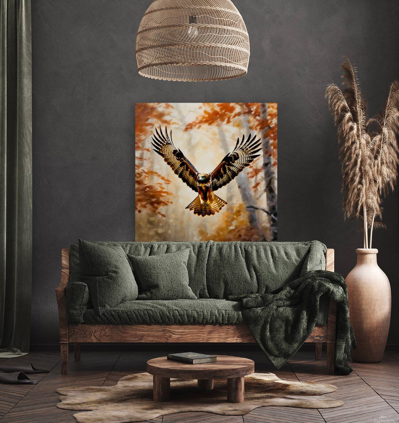 Red tailed hawk swooping towards prey Reproduction