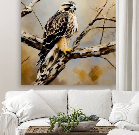 Rough legged hawk by Island Art Studio