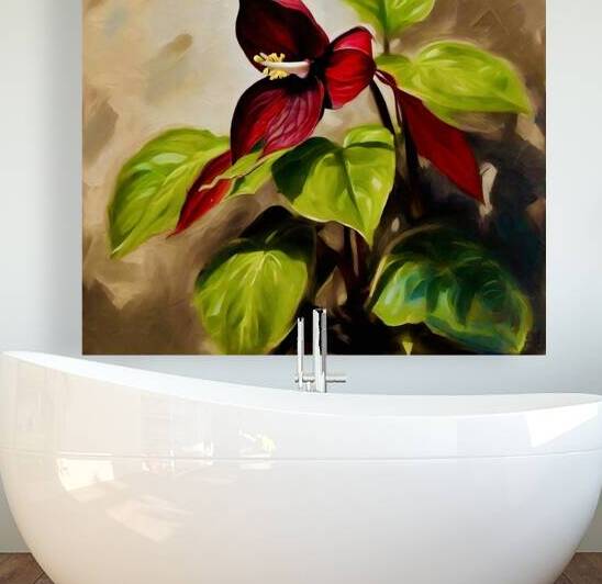 Red Trillium by Island Art Studio