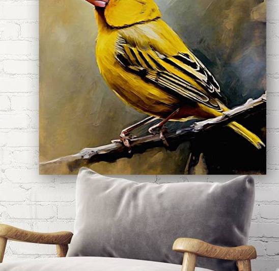 Saffron finch by Island Art Studio