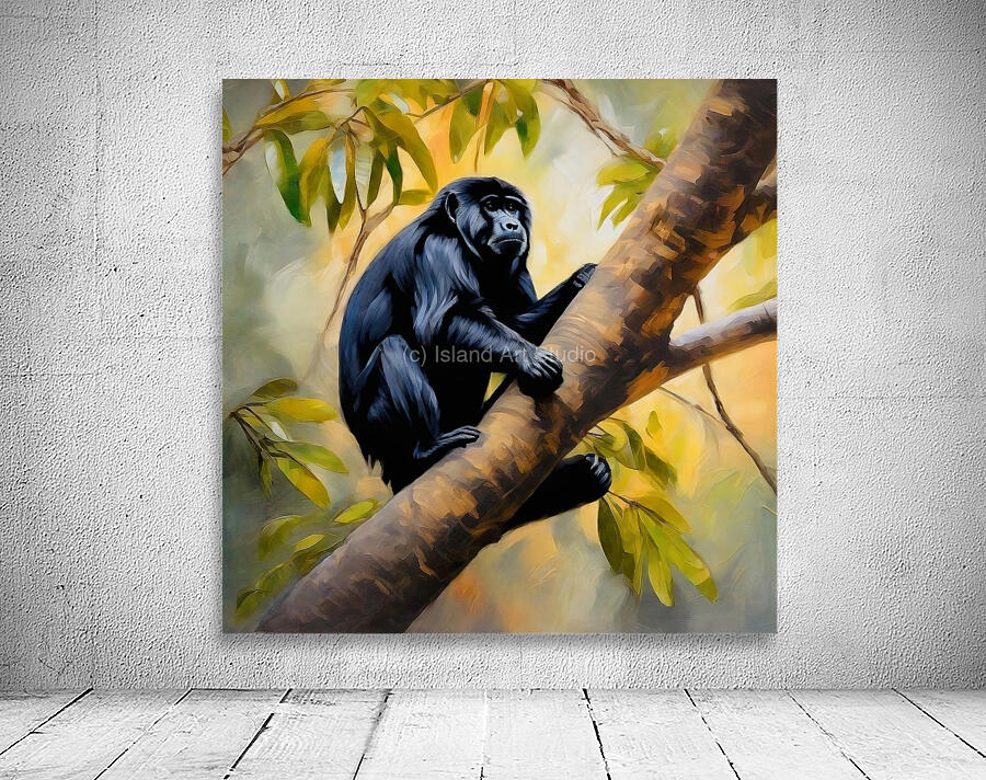 Black Howler monkey Wall Preview