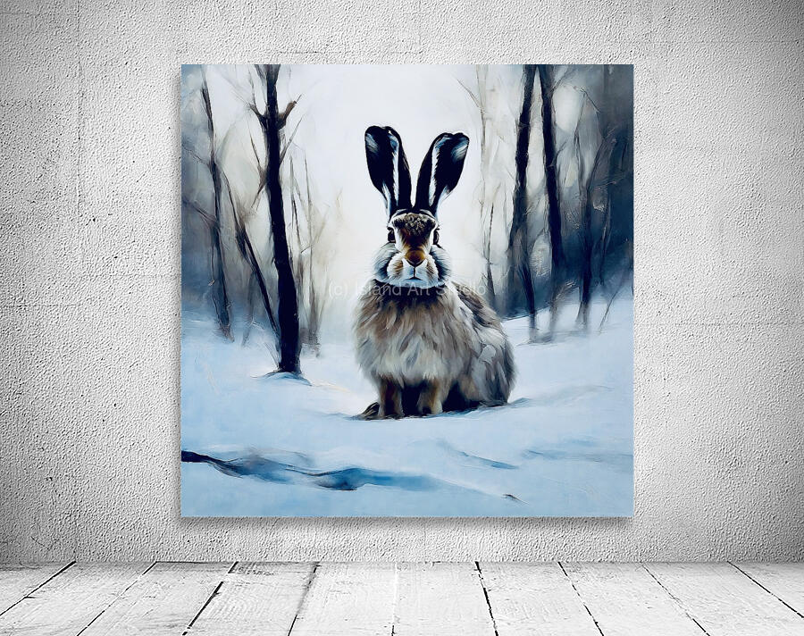 Cute snow hare Wall Preview