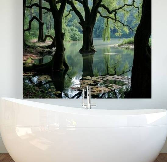 Gothic Pond Under Ancient Trees  A Darkly Beautif by ESSENZA CRAFT