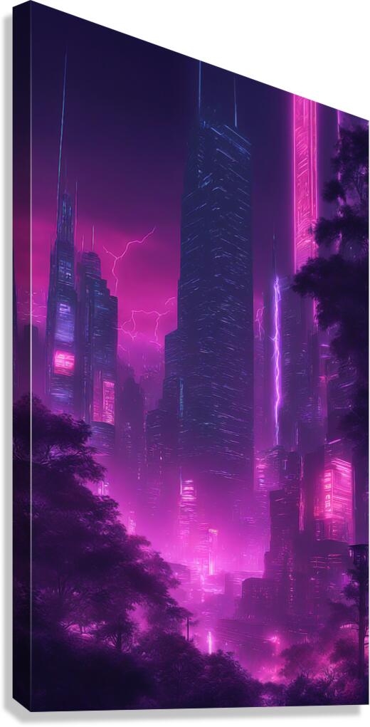Neon City V1 Canvas Print
