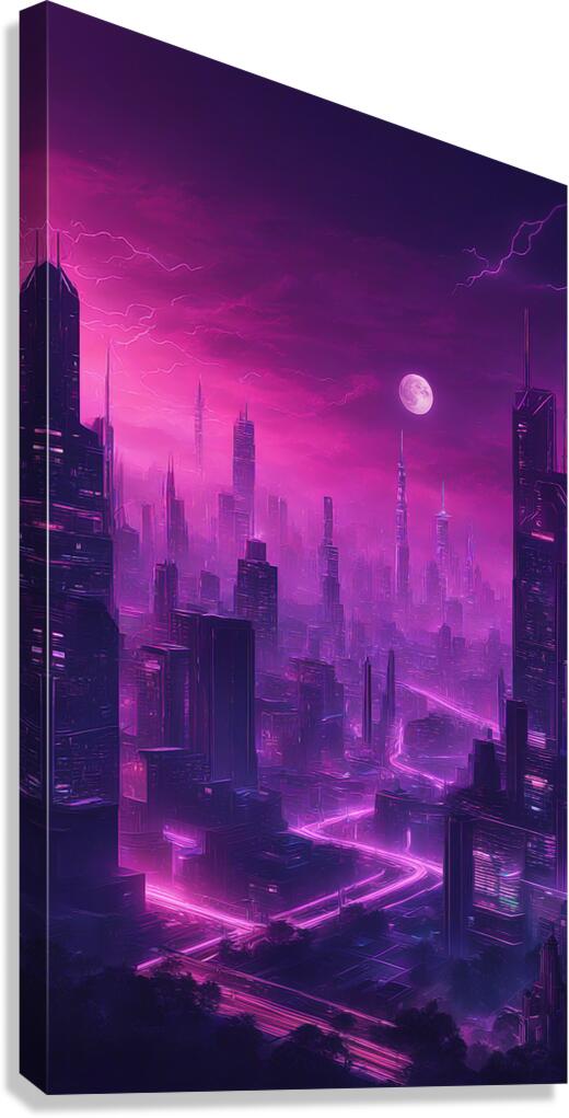 Neon City V2 Canvas Print