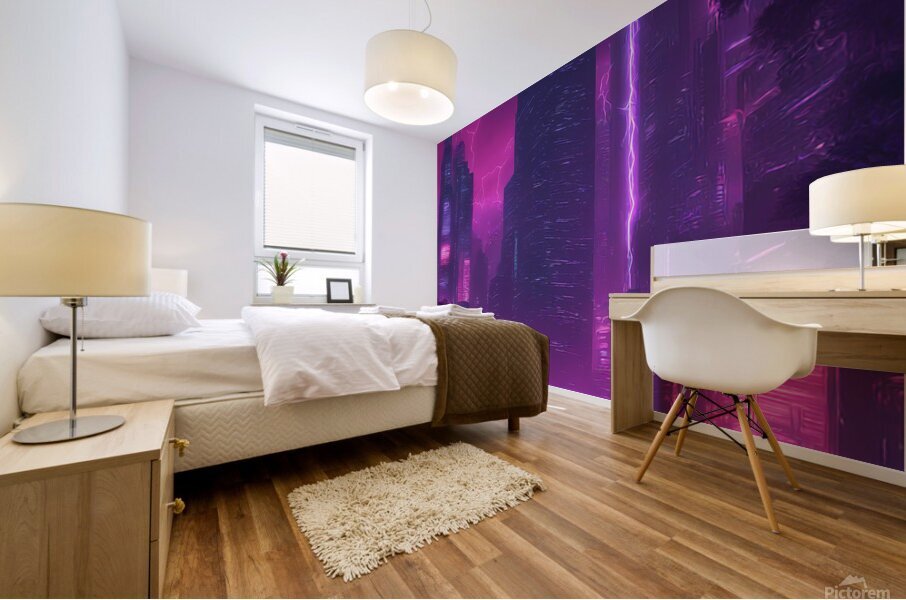 Neon City V1 Mural print