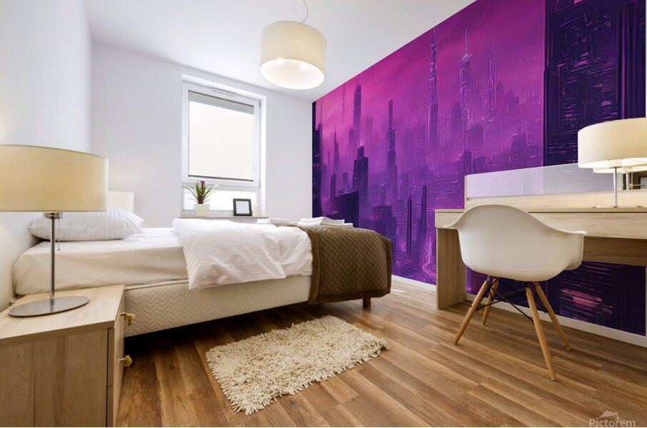 Neon City V2 Mural print