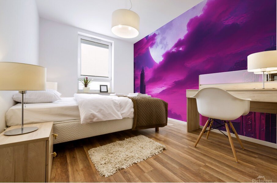 Neon Moon V5 Mural print