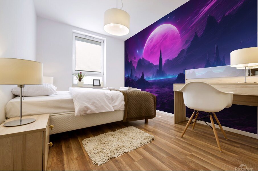 Neon Planet V1 Mural print