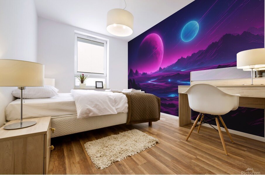 Neon Planet V2 Mural print