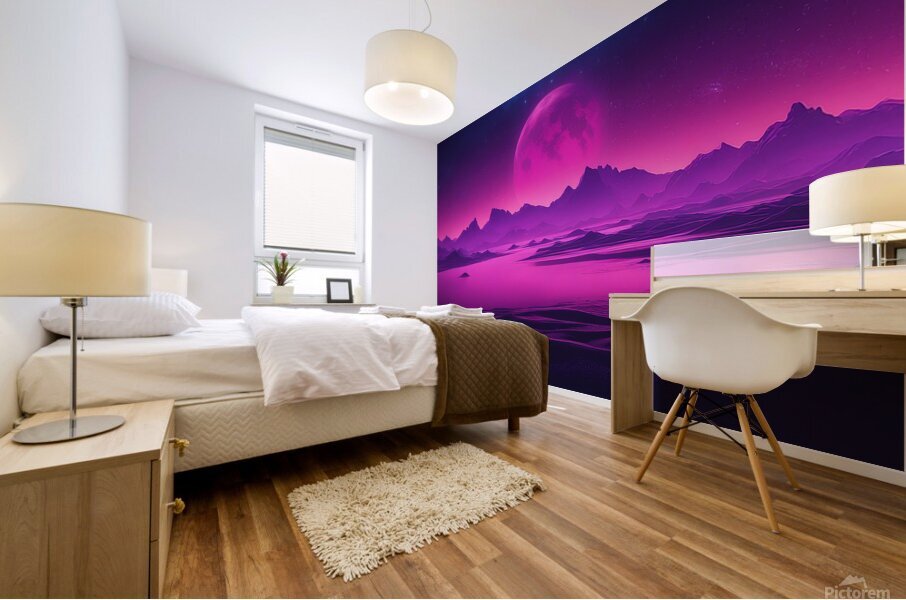 Neon Planet V3 Mural print