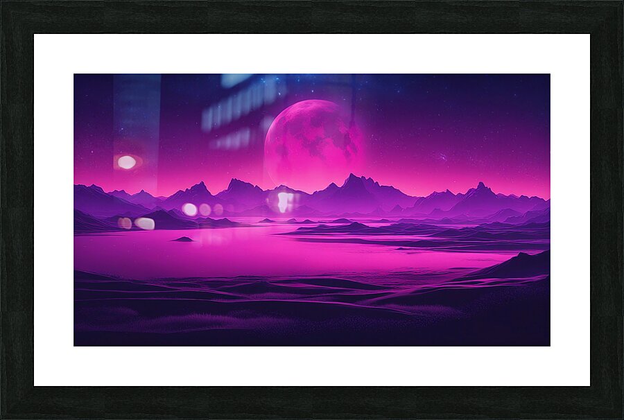 Neon Planet V3 Picture Frame print