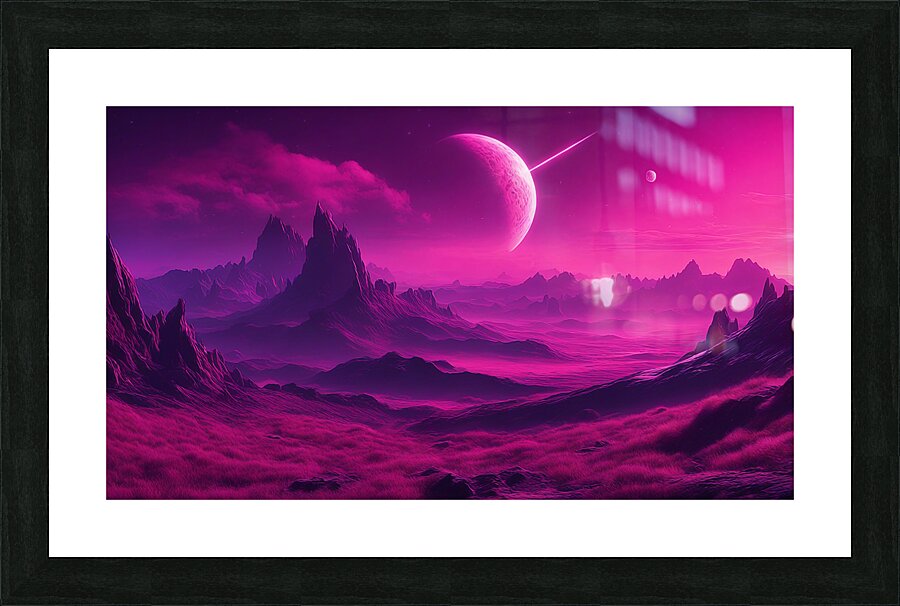 Neon Planet V5 Picture Frame print