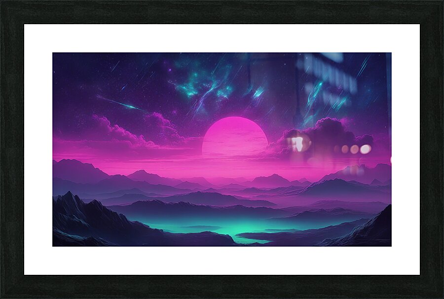 Neon Sky V7 Picture Frame print