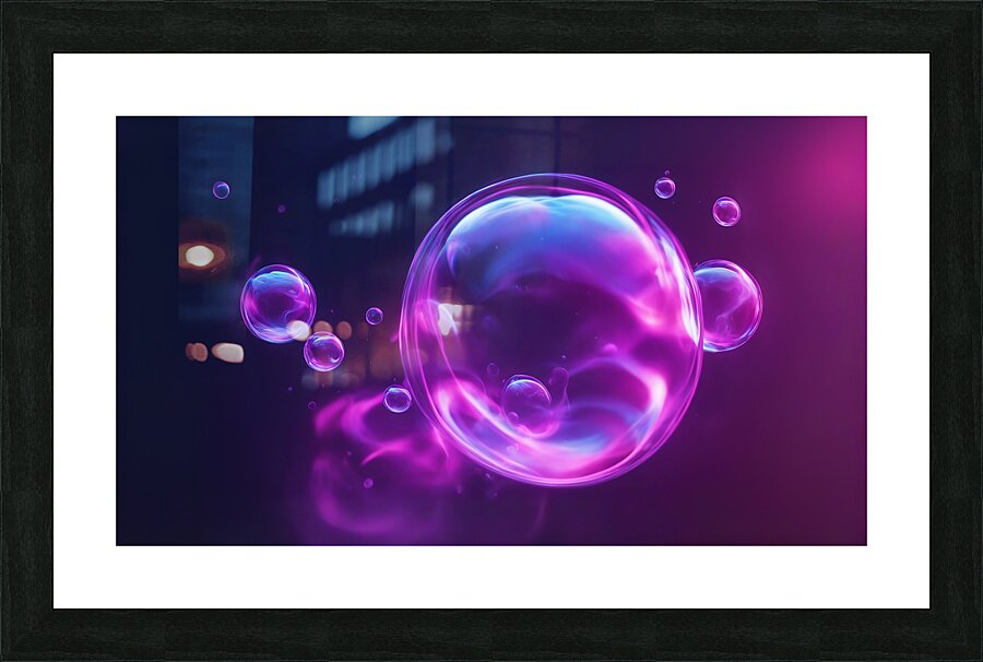 Neon Bubbles V5 Picture Frame print