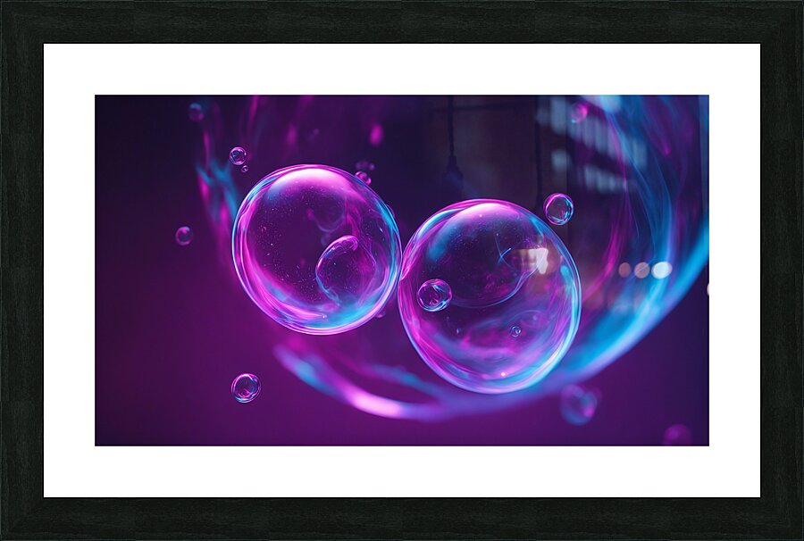 Neon Bubbles V6 Picture Frame print