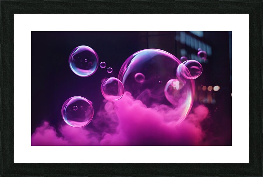 Neon Bubbles V9 Picture Frame print