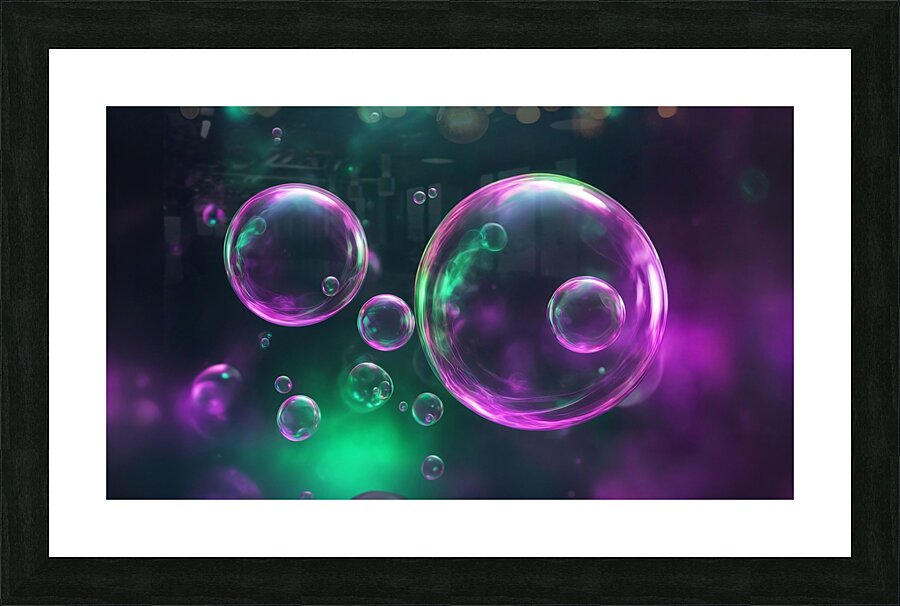 Neon Bubbles V10 Picture Frame print