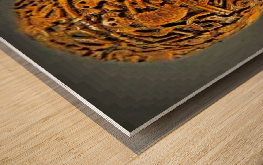 Carved human skull Wood print