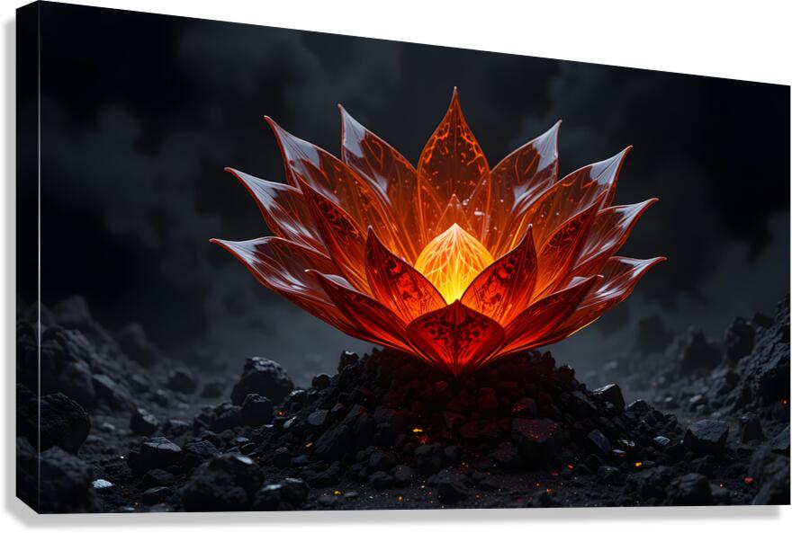 Phoenix Bloom: Fire from Ash Canvas Print