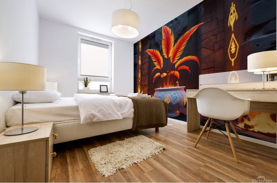 Phoenix Bloom: The Flameborn Relic Mural print