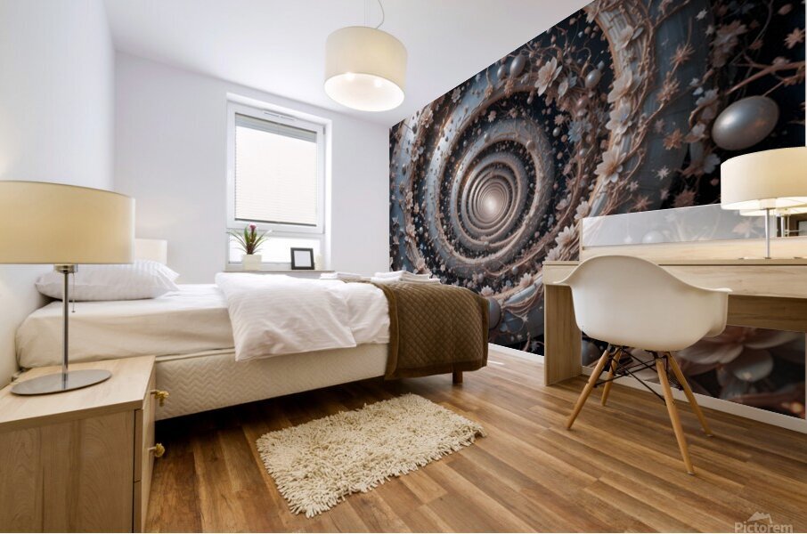 Celestial Bloom: The Floating Garden Mural print