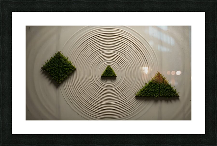 Zen Intersections: Moss & Circles Picture Frame print