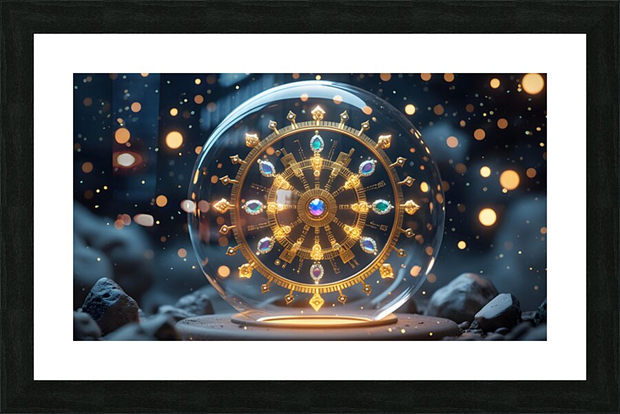 Celestial Circuit Mandala Picture Frame print