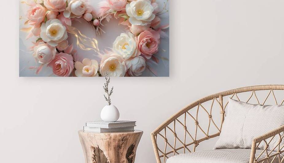 Blooming Heart: A Watercolor Floral Wreath by osboii ssousi