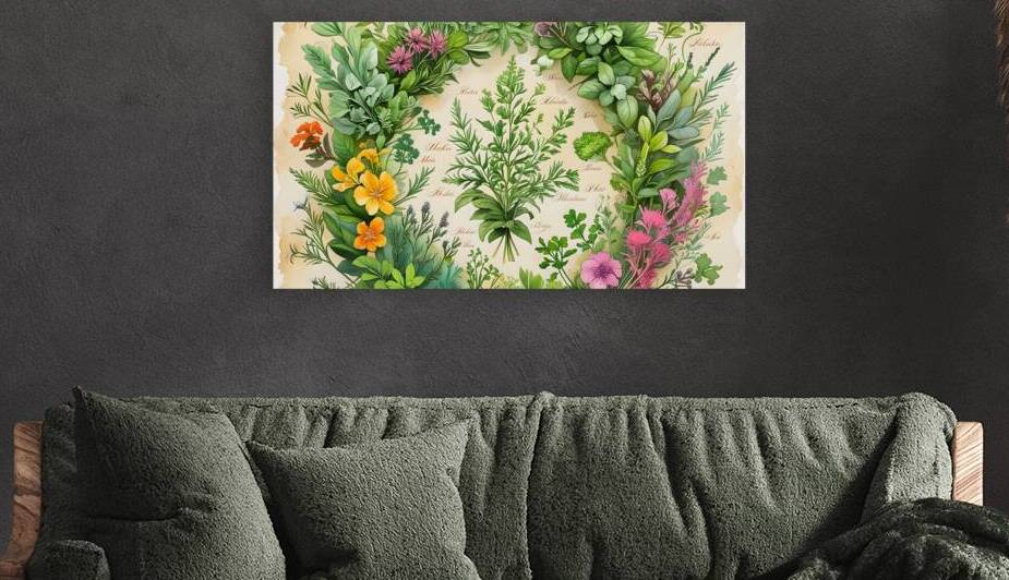 Botanical Herb Illustration – Labeled and Aesthetically Arranged by osboii ssousi