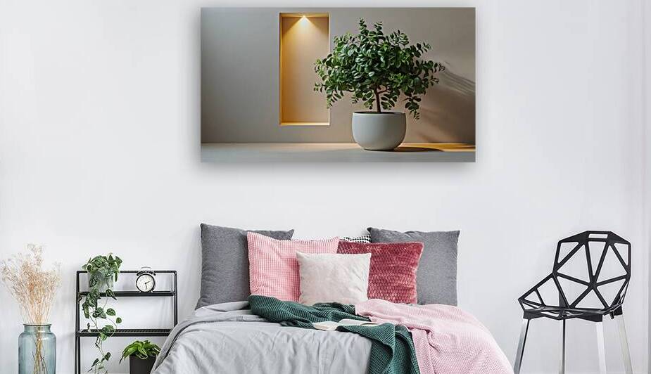Elegant Indoor Plant in Recessed Niche – Minimalist Luxury Decor by osboii ssousi