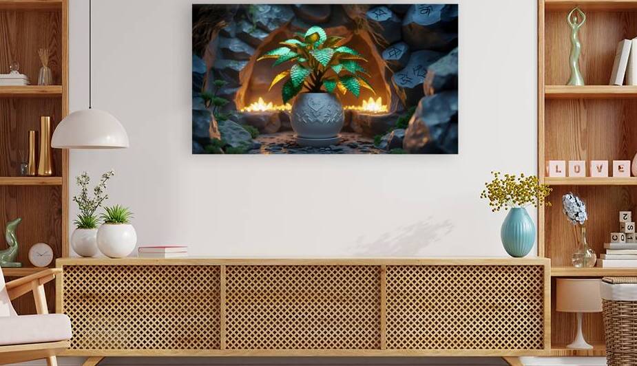 Mystical Dragon Egg Plant – Enchanted Cave Garden of Ancient Magic by osboii ssousi