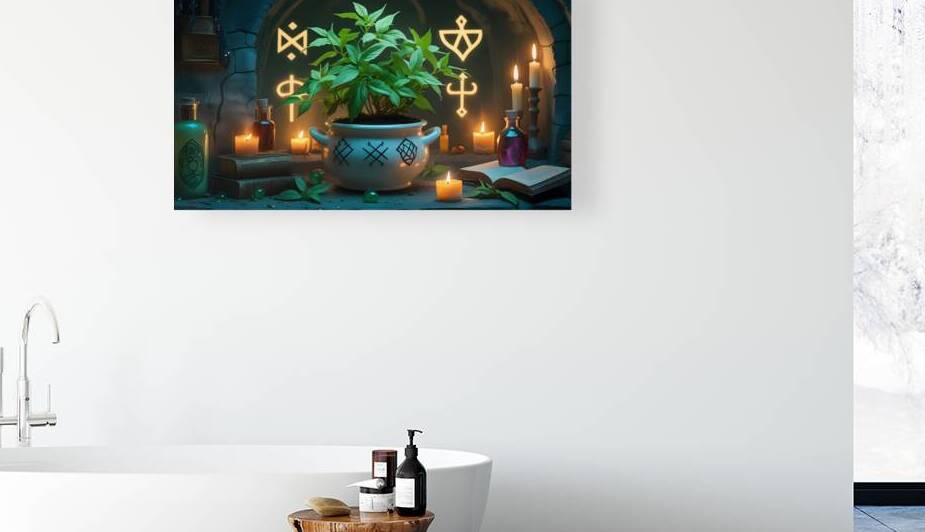 Mystic Apothecary Herb: Runeleaf Magic in a Gothic Cottagecore Setting by osboii ssousi