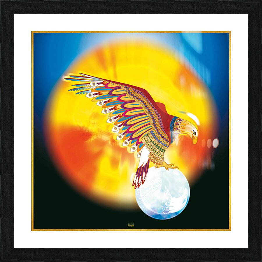 GOLDEN EAGLE DARK Picture Frame print