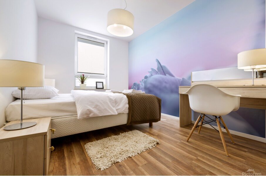 Impressions of a Pink Peony Flower Pastel Mural print