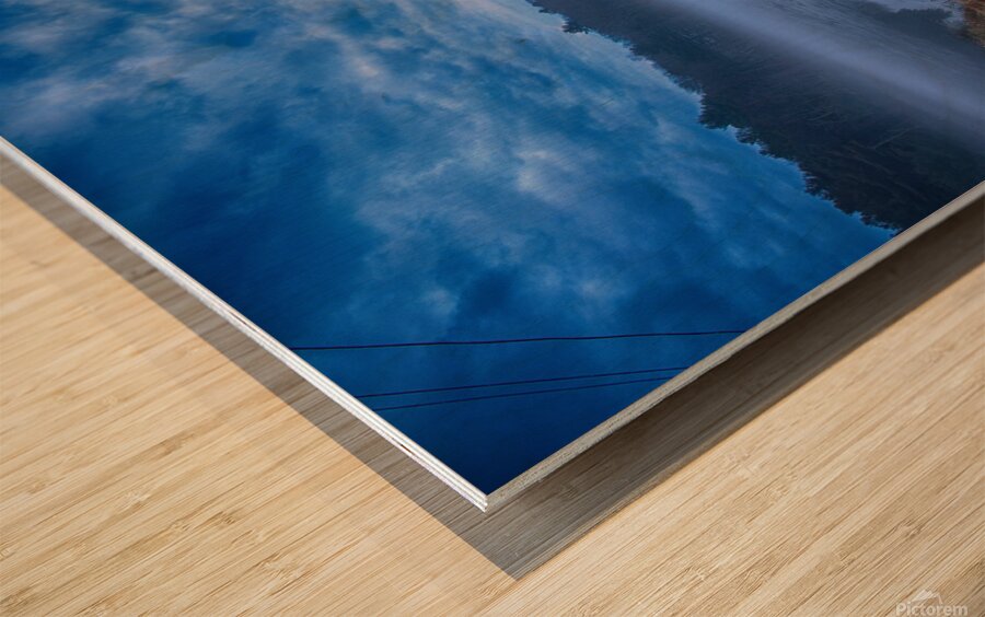 Mysterious Mist on the Pond Wood print