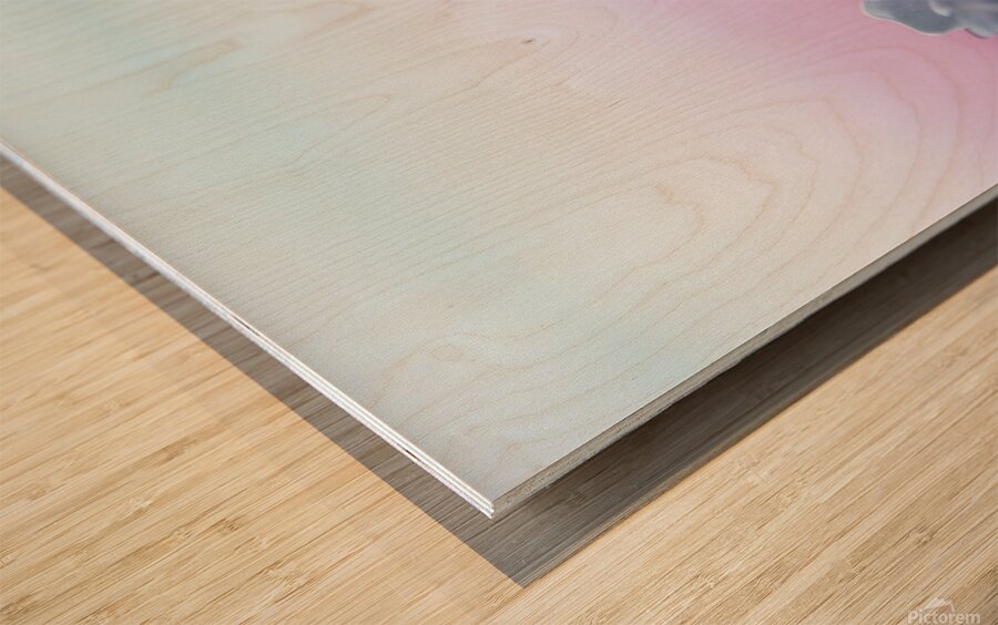 Impressions of a Pink Peony Flower Pastel Wood print